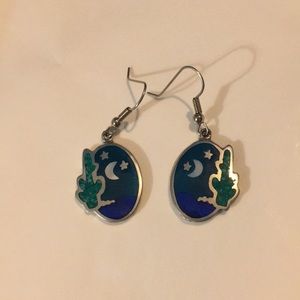 Cactus moon earrings